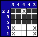 Solve a hanjie picross puzzle, exemple 4